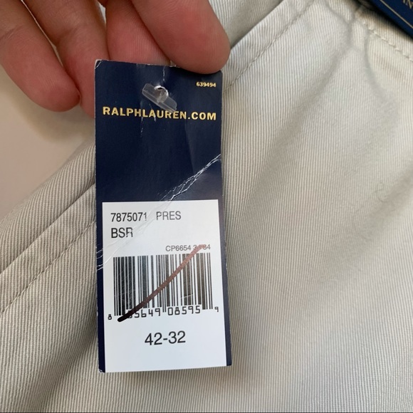 Polo by Ralph Lauren NWT Dead Stock Preston Pant Khaki 100% Cotton Size 42 x 32 - Picture 3 of 9